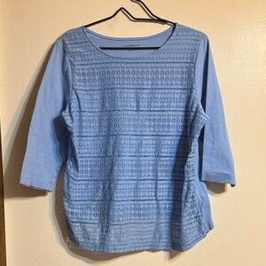 Croft & Barrow Women's Light Blue Lace Blouse